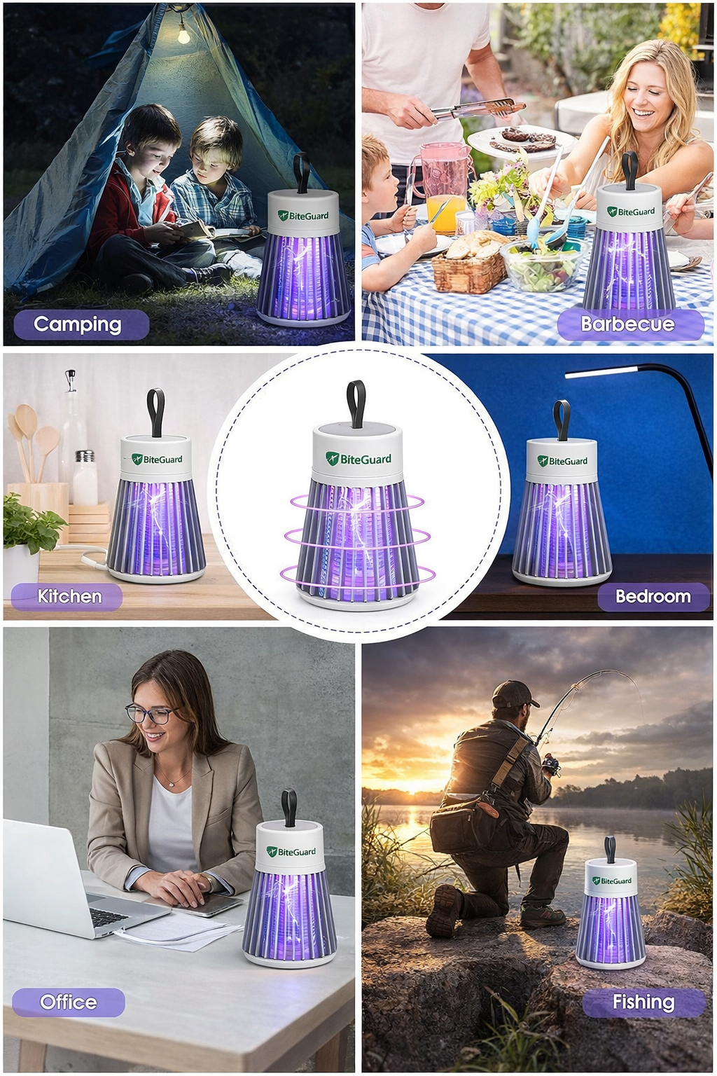 BiteGuard UV Mosquito Killer Lamp for Home | Silent and Chemical Free Mosquito Zapper